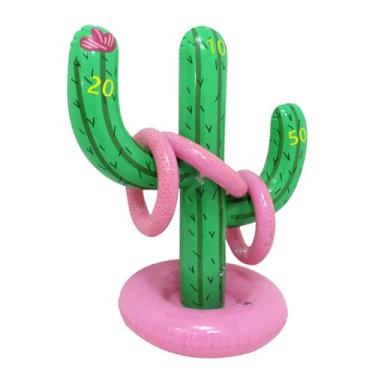 Imagem de rockible Conjunto de jogos de brinquedos de piscina, conjunto de jogo de arremesso de argolas de plantas infláveis, para adultos