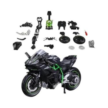 Imagem de 1:12 Escala Kawasaki H2r Diy Corrida Motocicleta Modelo De Liga Brinqu