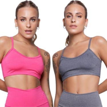 Imagem de KIT 2 Top Fitness Alça Fina Serra e Mar Modas Nadador Roupa Para Academia Treino Moda Feminina-Feminino