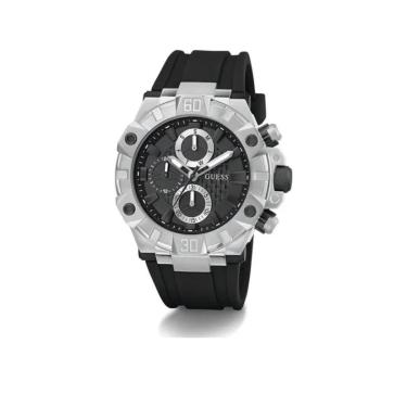 Imagem de Relógio Guess Masculino Preto Prata Silicone Original gw0802g1-Masculino