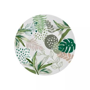 Imagem de Conjunto com 6 Pratos de Sobremesa Herbal Strip Ø21cm - Alleanza Cerâm