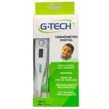 Imagem de termômetro clínico digital g-tech com lcd de fácil visualização para a