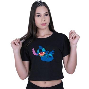 Imagem de Blusinha Cropped Algodão Lilo Stitch Sapeca - Lafre, Preto, GG