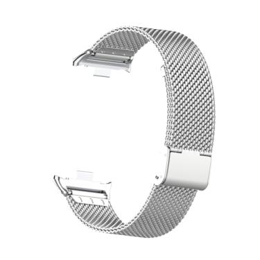 Imagem de HOPMC Pulseiras para Xiaomi Mi Band 8 Pro, armação protetora de metal e pulseira de malha de aço de 18 mm (GWsilver), 230 mm