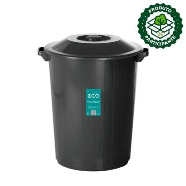 Imagem de Lixeira 62 Litros Plasvale Eco Preto
