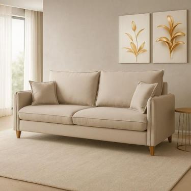 Imagem de Sofá Living Riviera Tecido Linho Cru 2,00M - Móveis Hórus