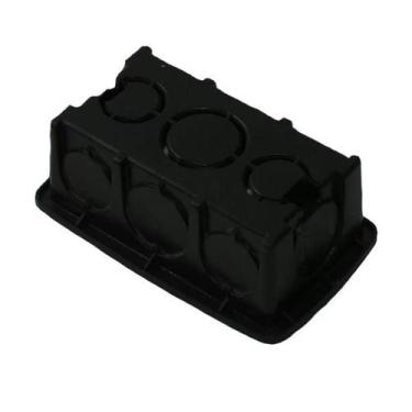 Imagem de Kit 120 Caixa Luz Plástica Retangular Preta 4x2 Reforçada - GERPLAST