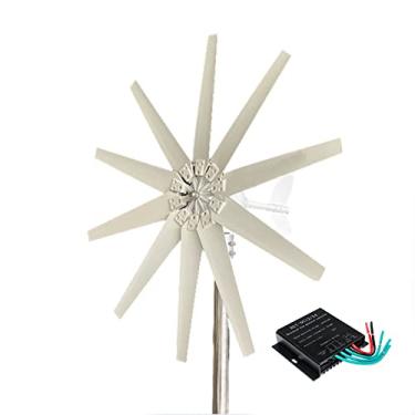 Imagem de HYZHANHONG Gerador eólico 8000W 12V/24V, 10 Bladeslow Start-Up Speed Wind Power Generator turbina eólica horizontal com controlador adequado para pátios e estradas,12V