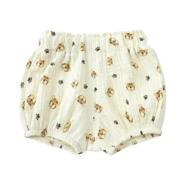 Imagem de Shorts De Verão Para Bebês Em Algodão E Linho Respirável Com Estampa D