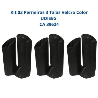 Imagem de Kit 03 Perneiras Proteção 3 Talas fecho aderente Color UDISEG CA 39624