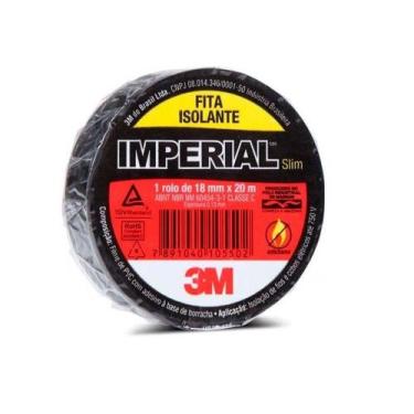 Imagem de Fita Isolante Preta 18mm Classe C 20mt Imperial 3m - 3M BRASIL
