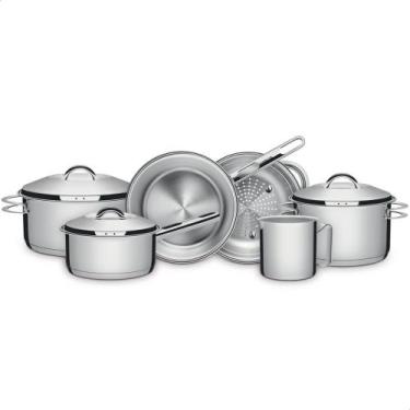 Imagem de Jogo de Panelas Solar 6 Pçs Inox Fundo Triplo Tramontina, Inox, 6 Peça