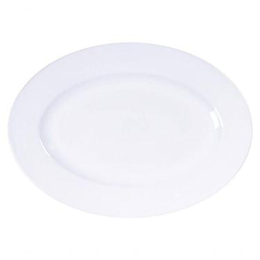 Imagem de Travessa Oval Tramontina Maria Augusta Em Porcelana Branca 40x29cm