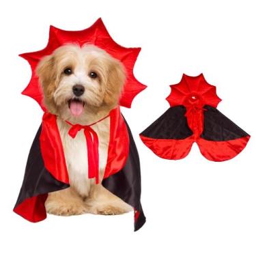 Imagem de Fantasia ADOGGYGO Vampire Devil Dog Capa de Halloween para cães