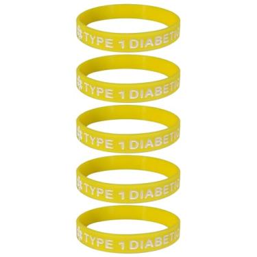 Imagem de Max Petals Pulseira de silicone para identificação de alerta médico tipo 1 tipo 1 tamanho adulto (20 cm), Medium, Silicone, Sem Pedra Preciosa