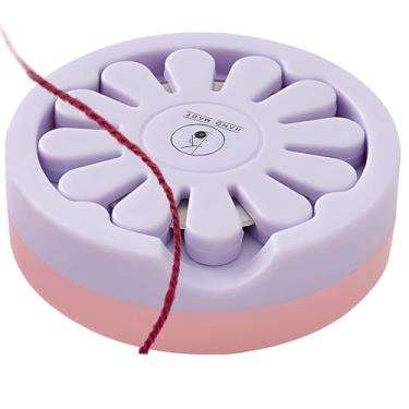 Imagem de Ferramenta de corte de linha de flores – Cortador rotativo portátil com suporte magnético de agulha e base antiderrapante para suprimentos de costura, tecelagem manual e projetos de artesanato (roxo)
