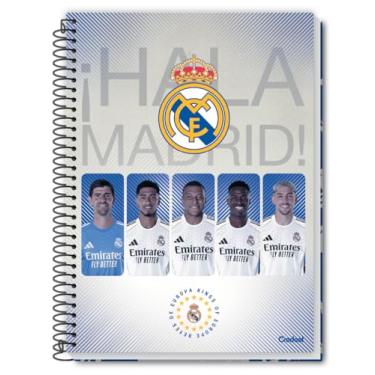 Imagem de Caderno Universitário Capa Dura Espiral 1 Matéria 80 Folhas Real Madrid - Cert. FSC