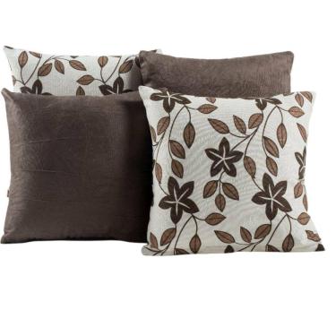 Imagem de Capa Almofada Estampada Jacquard Decorativas com Ziper 4 unidades