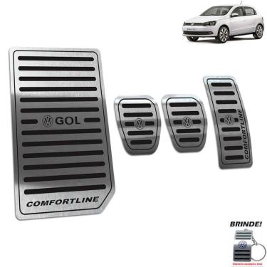 Imagem de Descanso + Pedaleira Volkswagen Gol Comfortline G6 G7 Preto