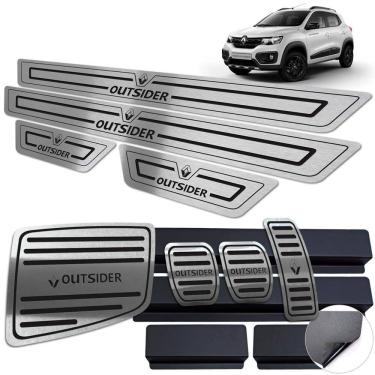 Imagem de Soleira Pedaleira Descanso Kwid Outsider Preto Baixo Relevo