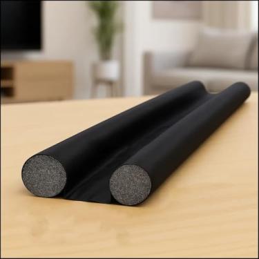 Imagem de Veda Porta Rolinho Ajustável 80 e 90cm Acústico, Impermeável e Anti insetos (Preto, 80 centimetros)