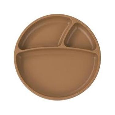Imagem de Prato Infantil De Silicone Com Divisórias E Sucção Portions Woody Brown - Minikoioi