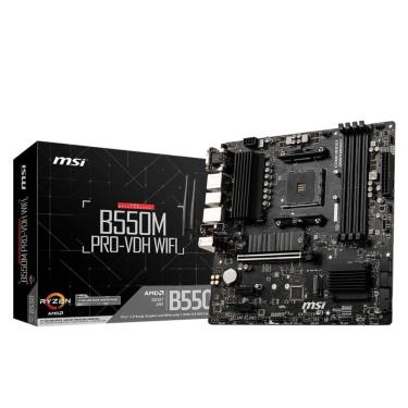 Imagem de Placa Mãe MSI B550M Pro-VDH Wi-Fi (AM4 - DDR4 4400 O.C) - USB 3.2 - Slot M.2 - Micro ATX