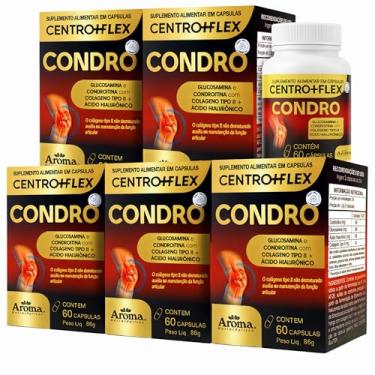 Imagem de Kit 5x Centro+Flex Condro | Condroitina e Glucosamina + Colagéno Tipo 2 com Ácido Hialurônico 180 capsulas