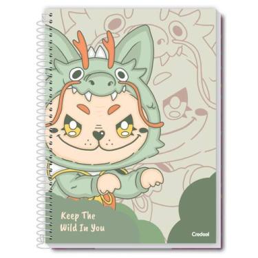 Imagem de Caderno Lala Monster Meninas Escolar Juvenil 1 Matéria 80F - Credeal, 