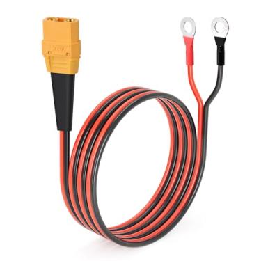 Imagem de ELFCULB XT90 para cabo terminal de anel O, conector fêmea 10AWG XT90 para anel O para bateria RC Lipo FPV Racing Drone estação de energia portátil (6FT)