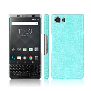 Imagem de Zshion Capa para BlackBerry Keyone, Croco Premium PU Capas protetoras de couro simples, deurável e leve para BlackBerry Keyone (verde claro)