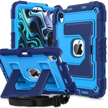 Imagem de Capa infantil compatível com iPad mini 7 A17 Pro 2024 Mini 6 21.1 cm, capa colorida à prova de choque com suporte para lápis e suporte grande ajustável, alça para iPad mini 6ª e 7ª geração
