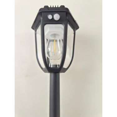 Imagem de Luminária Solar para Jardim com Sensor de Presença, Preta, LED, Timer Automático, Estilo Lanterna, Iluminação Externa