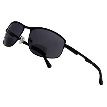 Imagem de BFOCO Óculos de sol bifocais para mulheres e homens, óculos de sol de leitura com dobradiça de mola (preto, 1,50)