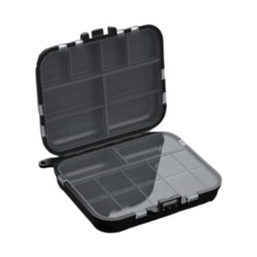 Imagem de predolo Caixa de isca de pesca, recipiente, acessório de pesca à prova d'água com compartimentos, trava de pressão para uso externo, caixa de equipamento, 12 Cm X 10.3 Cm X