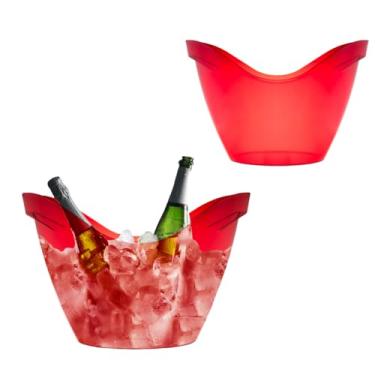 Imagem de Champanheira Acrílico 8l Luxo Resistente Kit 2 Peças (VERMELHO)