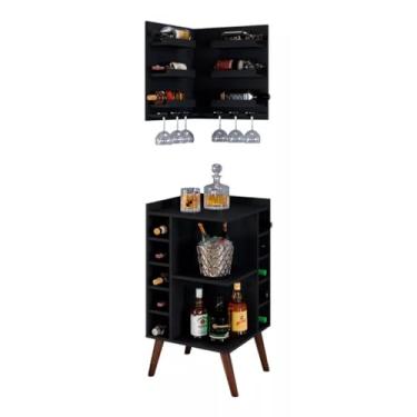 Imagem de Móveis Adega Aparador Canto Parede Barzinho Decoração(Preto)