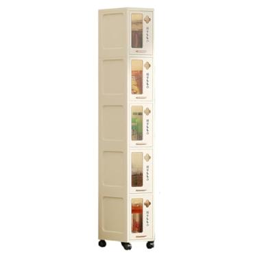 Imagem de Armário Estreito 20cm com Rodas, Organizador Dobrável para Cantos e Frestas, Multiuso Banheiro/Cozinha, À Prova D'Água