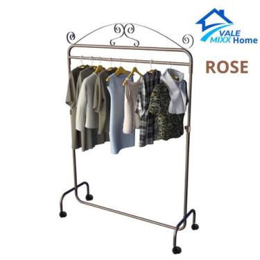 Imagem de Arara Desfile Vintage Com Rodinhas 1,00m Para equipar sua loja ou seu 