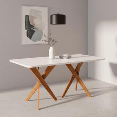 Imagem de Mesa para Sala de Jantar 180cm com Vidro Cacau - Cimol