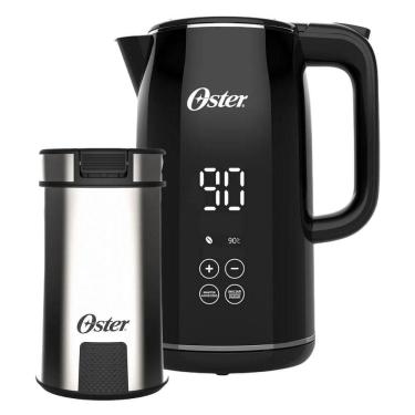 Imagem de Kit Chaleira Digital 1,7L E Moedor De Café Inox Oster 220V
