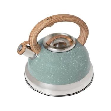 Imagem de Chaleira de Inox com Apito Brinox 2,7 L Roma com Indução Verde