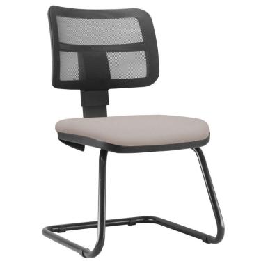 Imagem de Cadeira de Escritório Recepção Fixa Zip L02 Linho Bege - Lyam Decor