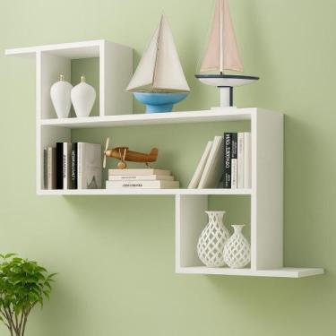 Imagem de Nicho decorativo mdf 90x90x15cm cm porta livros enfeites organizador s