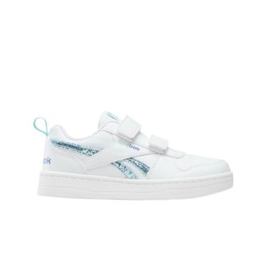 Imagem de Reebok Tênis infantil unissex de nylon clássico, Vidro azul/branco, 16