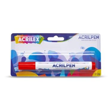 Imagem de Caneta para Tecido, Acrilex, Acrilpen, Blister, Vermelho Fogo