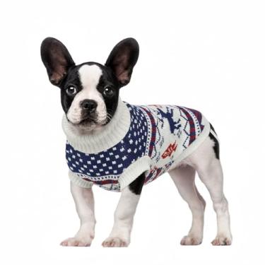 Imagem de Pawfun Suéter aconchegante com gola rolê para cães – Suéter de Natal para cães, de malha macia e quente, para meninos e meninas, roupa de clima frio para filhotes pequenos, médios e grandes, veado