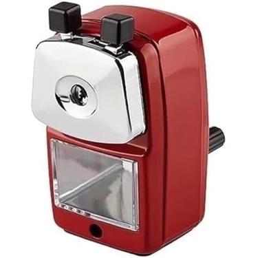 Imagem de Apontador de Mesa Manual para Lapis com Manivela e Deposito Coletor(vemelho,UN1)