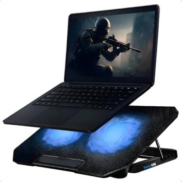 Imagem de InnoURH Base para Notebook com Ventiladores LED Azul, Suporte de Resfriamento para Laptop, Design Ergonômico, 2 Ventiladores de Alto Desempenho