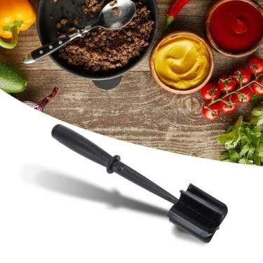 Imagem de Espremedor de batatas, resistente ao calor, misturador antiaderente de plástico, liquidificador e utensílio de cozinha, preto BLC103-01